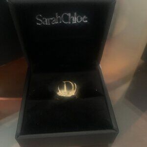 Sarah and Chloe Yellow Goldplated Initial Ring..Size 4 for pinky